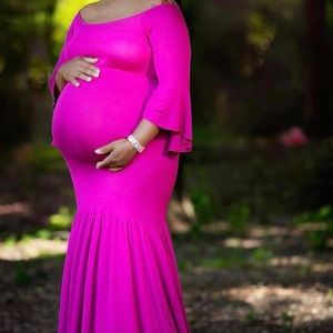 Large Maternity Fuscia dress